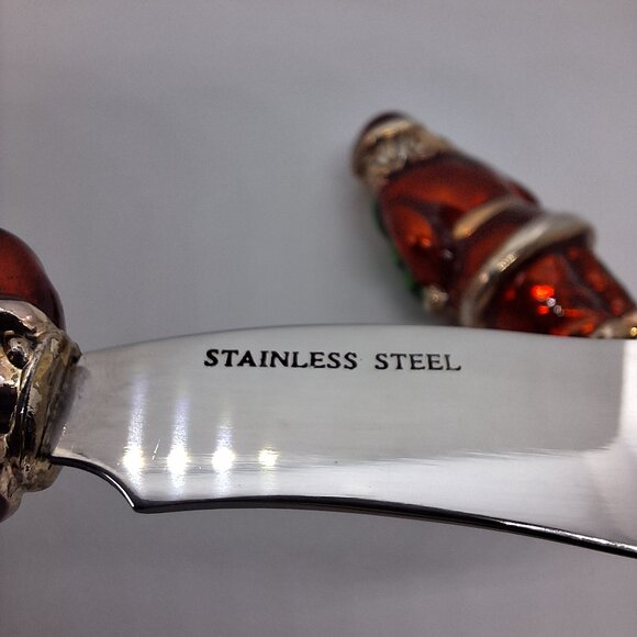 Set of 2 Towle Silversmiths Santa Clause Stainless Steel Christmas Spreaders‎ - Picture 3 of 4